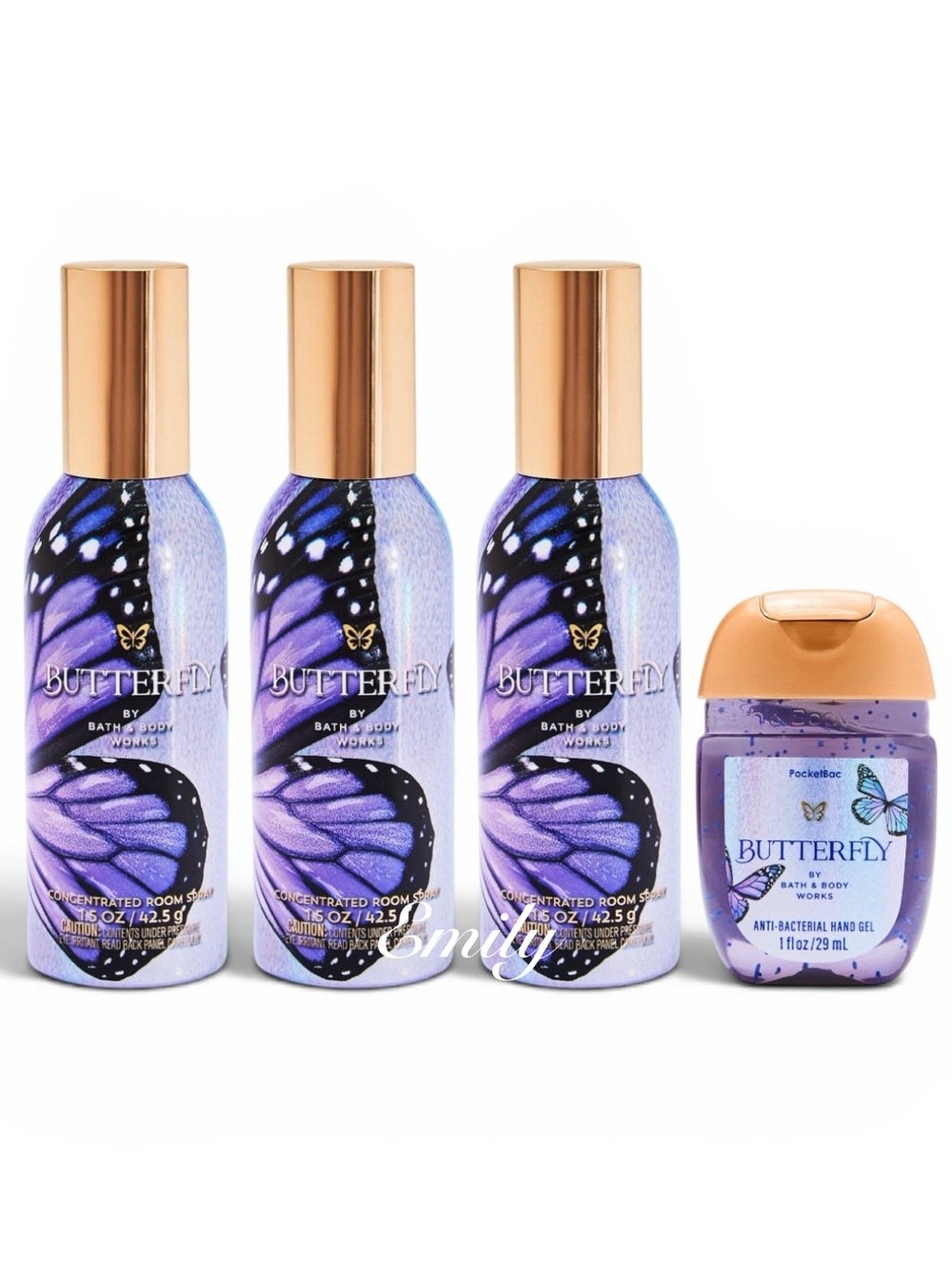 3X Bath & Body Works BUTTERFLY Concentrated Room Spray Bundle
